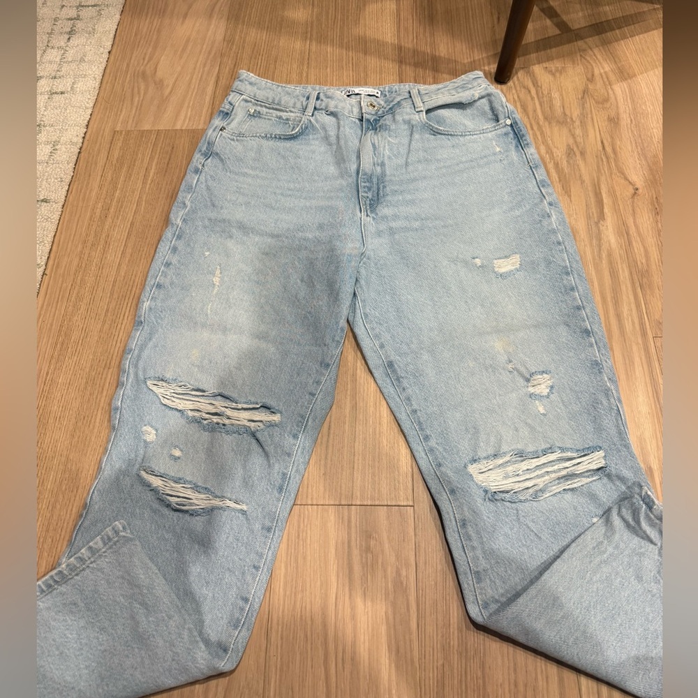 Zara Light Blue Boyfriend Jeans